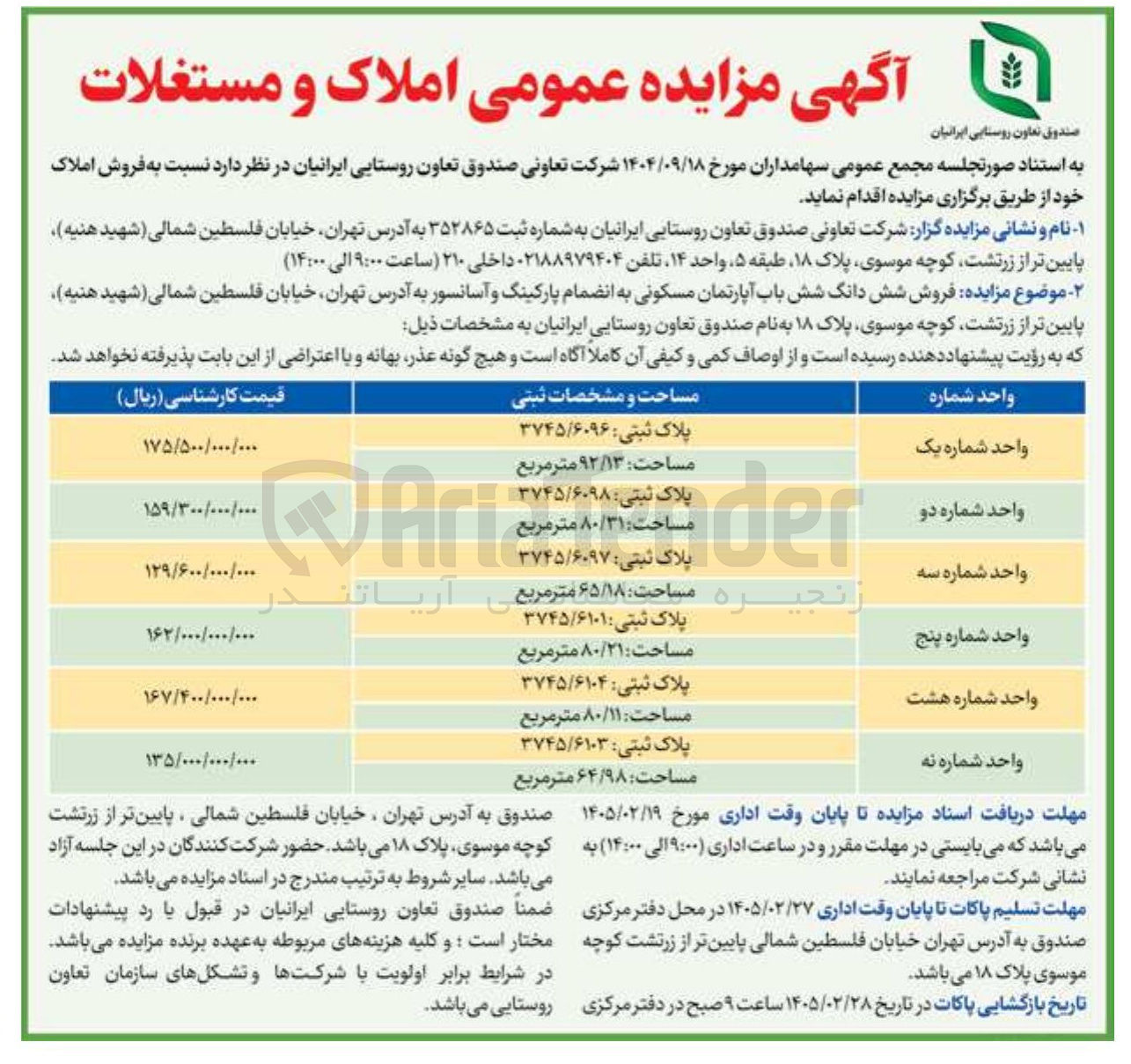 تصویر کوچک آگهی فروش شش دانگ شش باب آپارتمان مسکونی