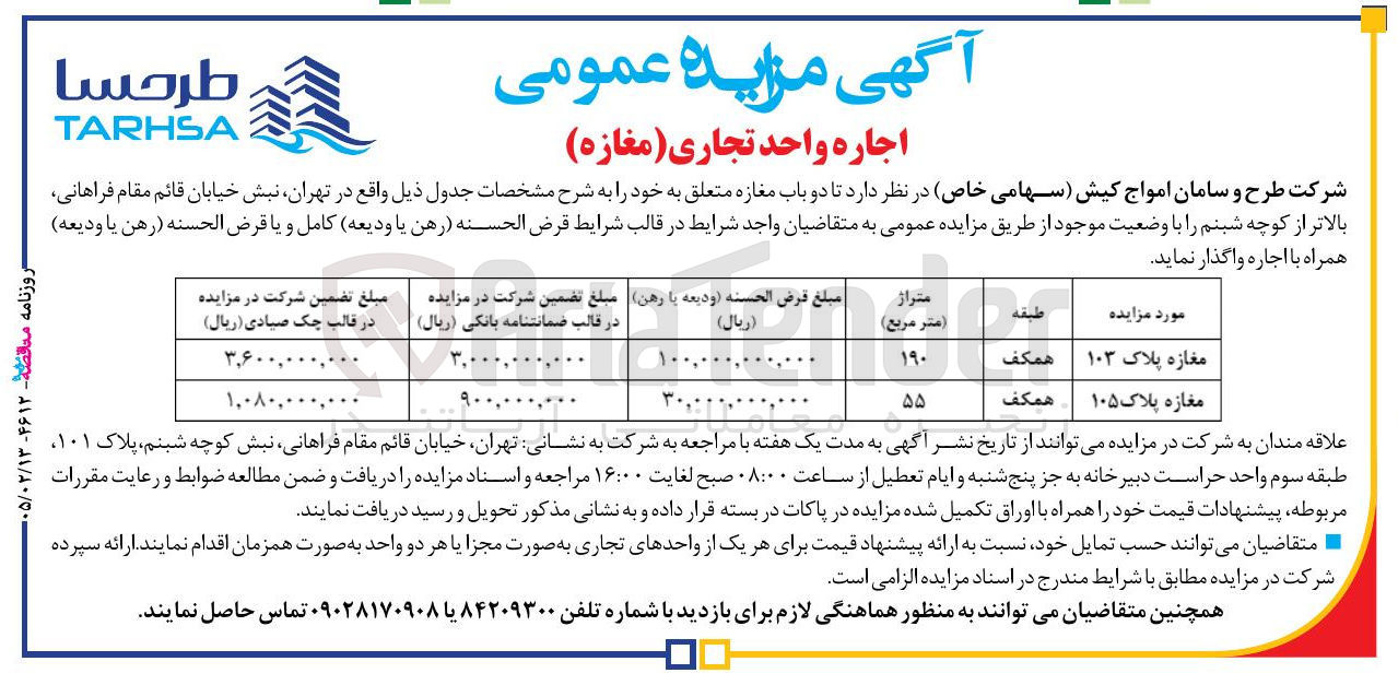تصویر کوچک آگهی اجاره دو باب مغازه