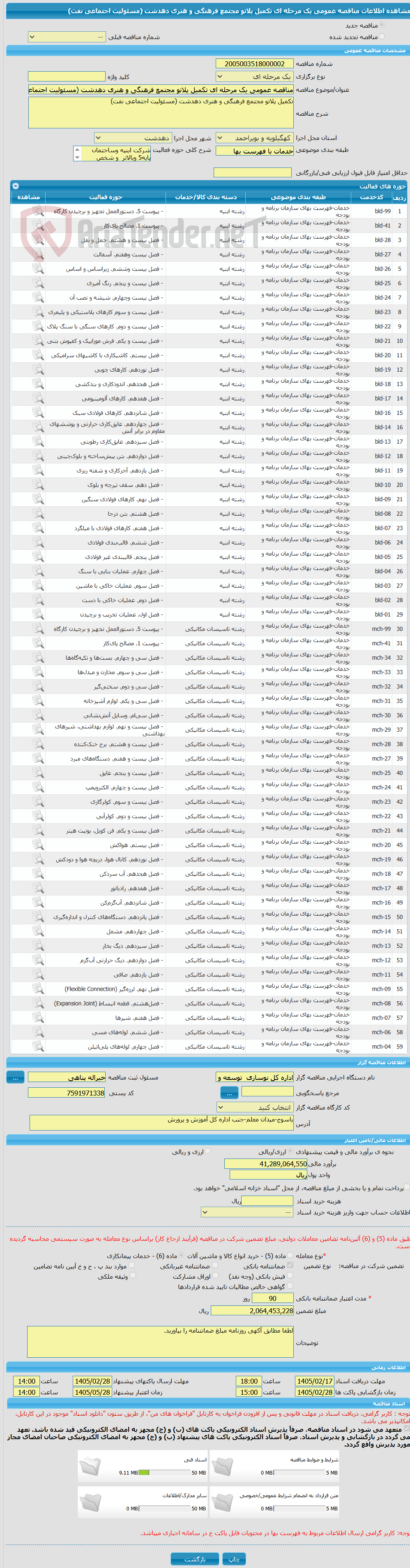 تصویر کوچک آگهی مناقصه عمومی یک مرحله ای تکمیل پلاتو مجتمع فرهنگی و هنری دهدشت (مسئولیت اجتماعی نفت)