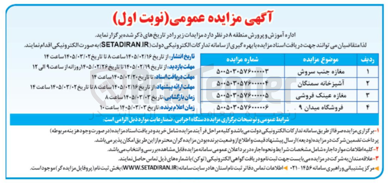 تصویر کوچک آگهی واگذاری مغازه 