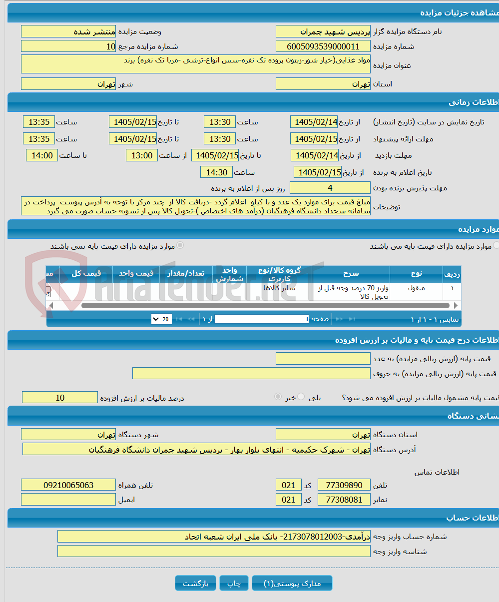 تصویر کوچک آگهی مواد غذایی(خیار شور-زیتون پروده تک نفره-سس انواع-ترشی -مربا تک نفره) برند