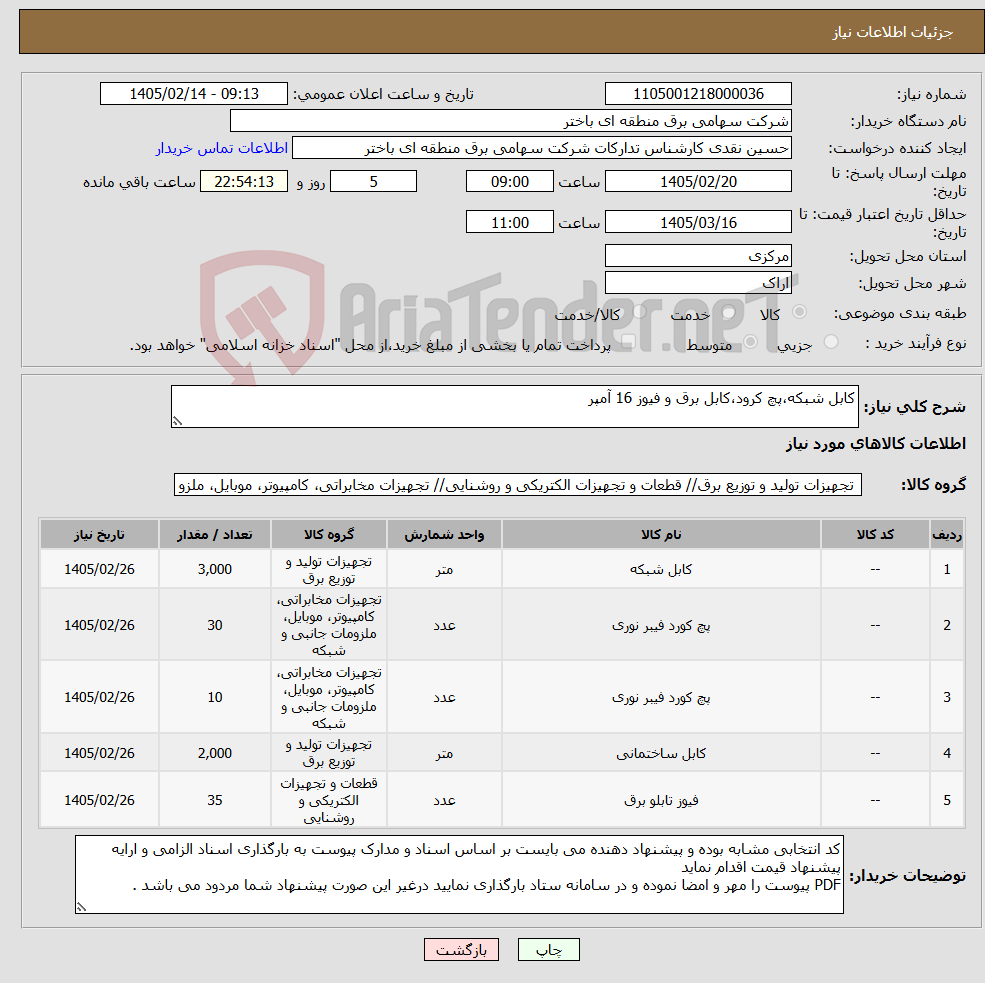 تصویر کوچک آگهی نیاز کالا-کابل شبکه،پچ کرود،کابل برق و فیوز 16 آمپر