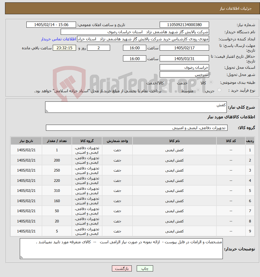 تصویر کوچک آگهی نیاز کالا-کفش