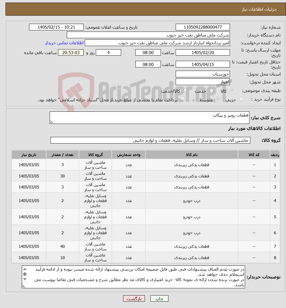 تصویر کوچک آگهی نیاز کالا-قطعات رونیز و پیکاپ