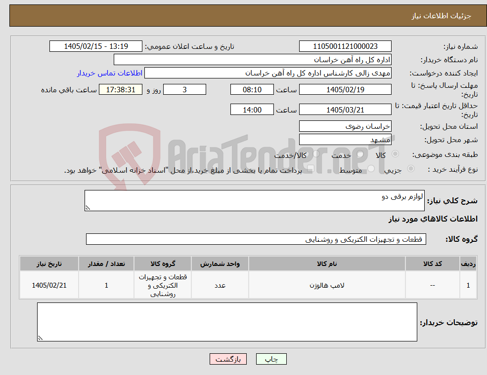 تصویر کوچک آگهی نیاز کالا-لوازم برقی دو