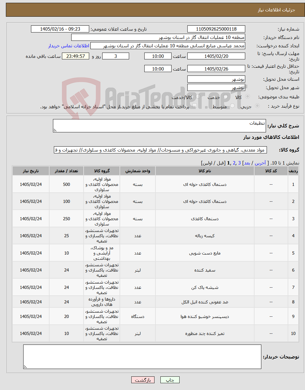 تصویر کوچک آگهی نیاز کالا-تنظیفات