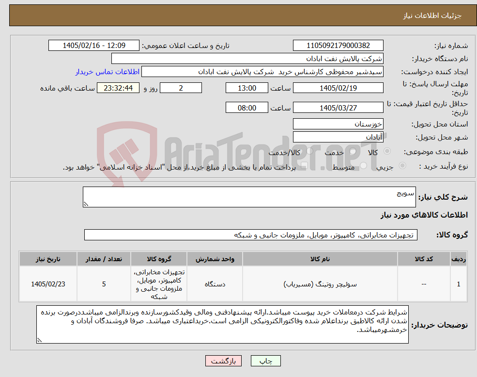 تصویر کوچک آگهی نیاز کالا-سویچ