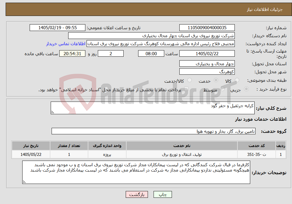 تصویر کوچک آگهی نیاز خدمات-کرایه جرثقیل و حفر گود