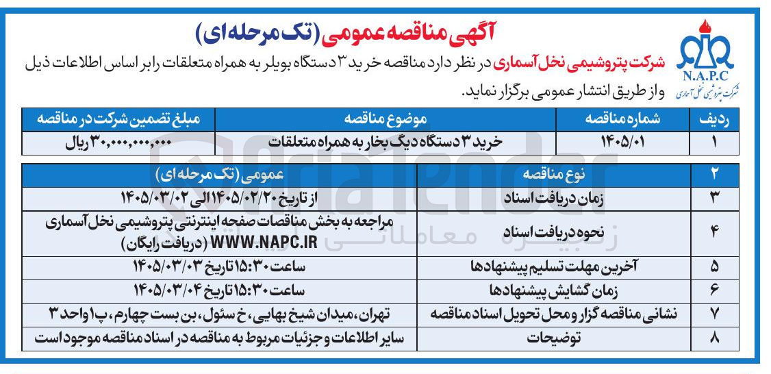 تصویر کوچک آگهی خرید ۳ دستگاه بویلر به همراه متعلقات