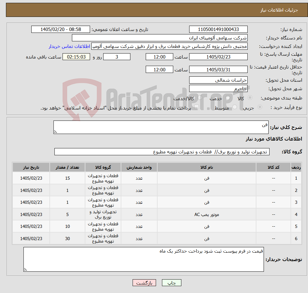 تصویر کوچک آگهی نیاز کالا-فن