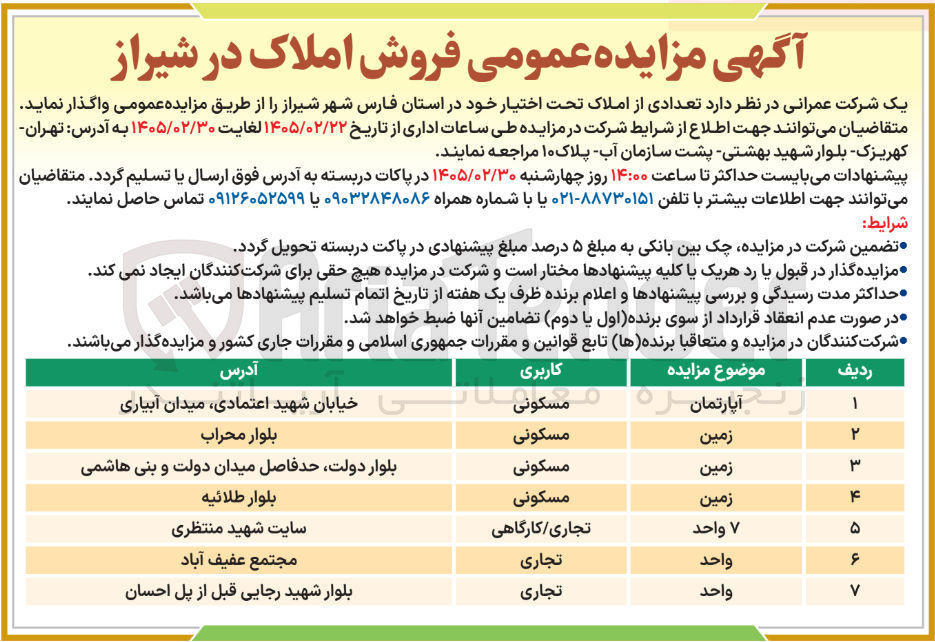 تصویر کوچک آگهی فروش املاک