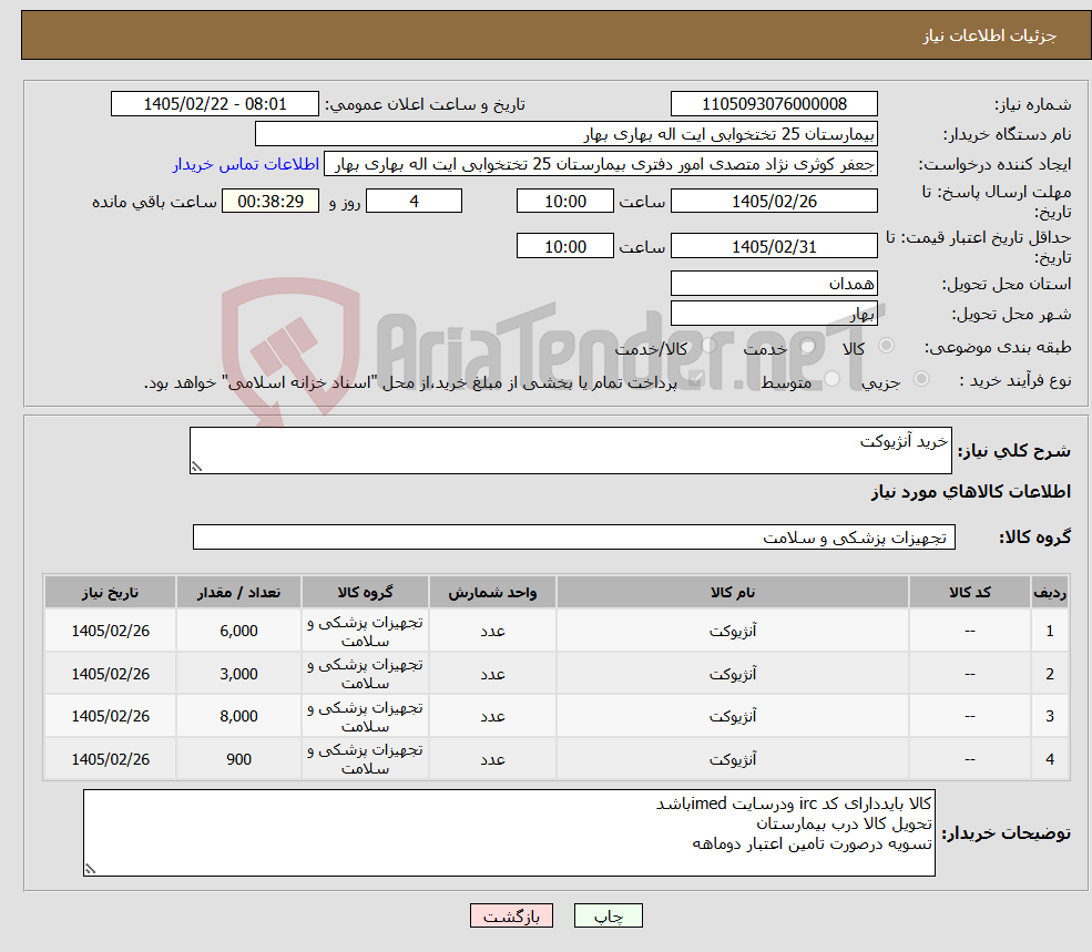 تصویر کوچک آگهی نیاز کالا-خرید آنژیوکت