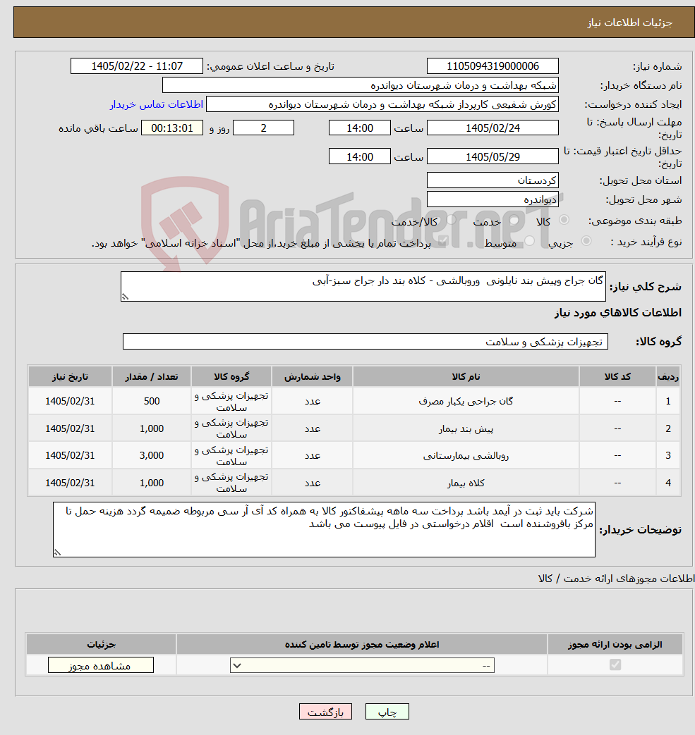 تصویر کوچک آگهی نیاز کالا-گان جراح وپیش بند نایلونی وروبالشی - کلاه بند دار جراح سبز-آبی