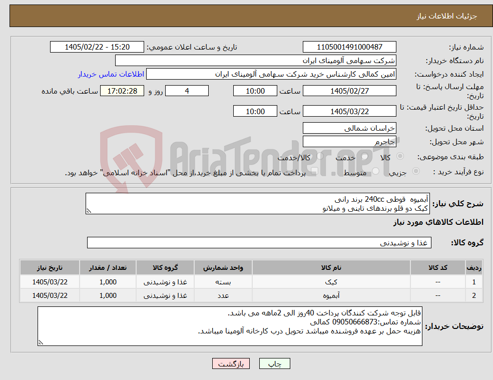 تصویر کوچک آگهی نیاز کالا-آبمیوه قوطی 240cc برند رانی کیک دو قلو برندهای تاینی و میلانو
