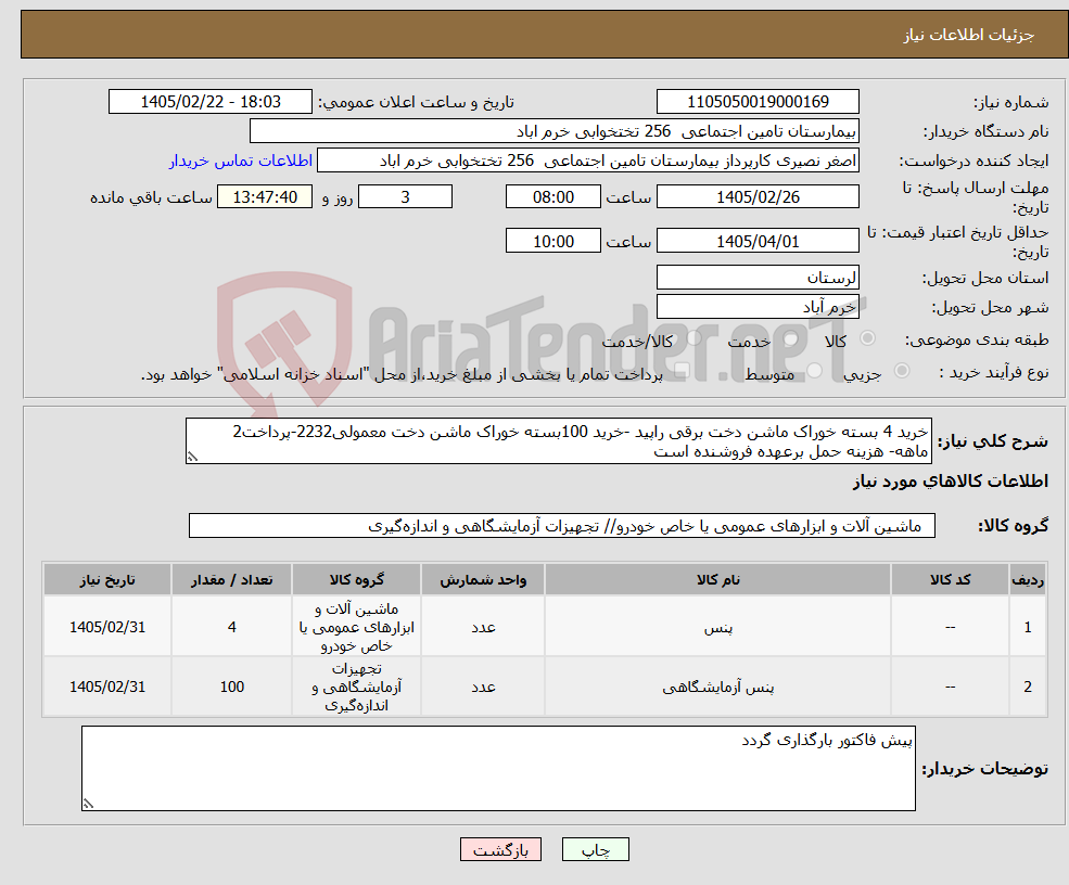 تصویر کوچک آگهی نیاز کالا-خرید 4 بسته خوراک ماشن دخت برقی راپید -خرید 100بسته خوراک ماشن دخت معمولی2232-پرداخت2 ماهه- هزینه حمل برعهده فروشنده است