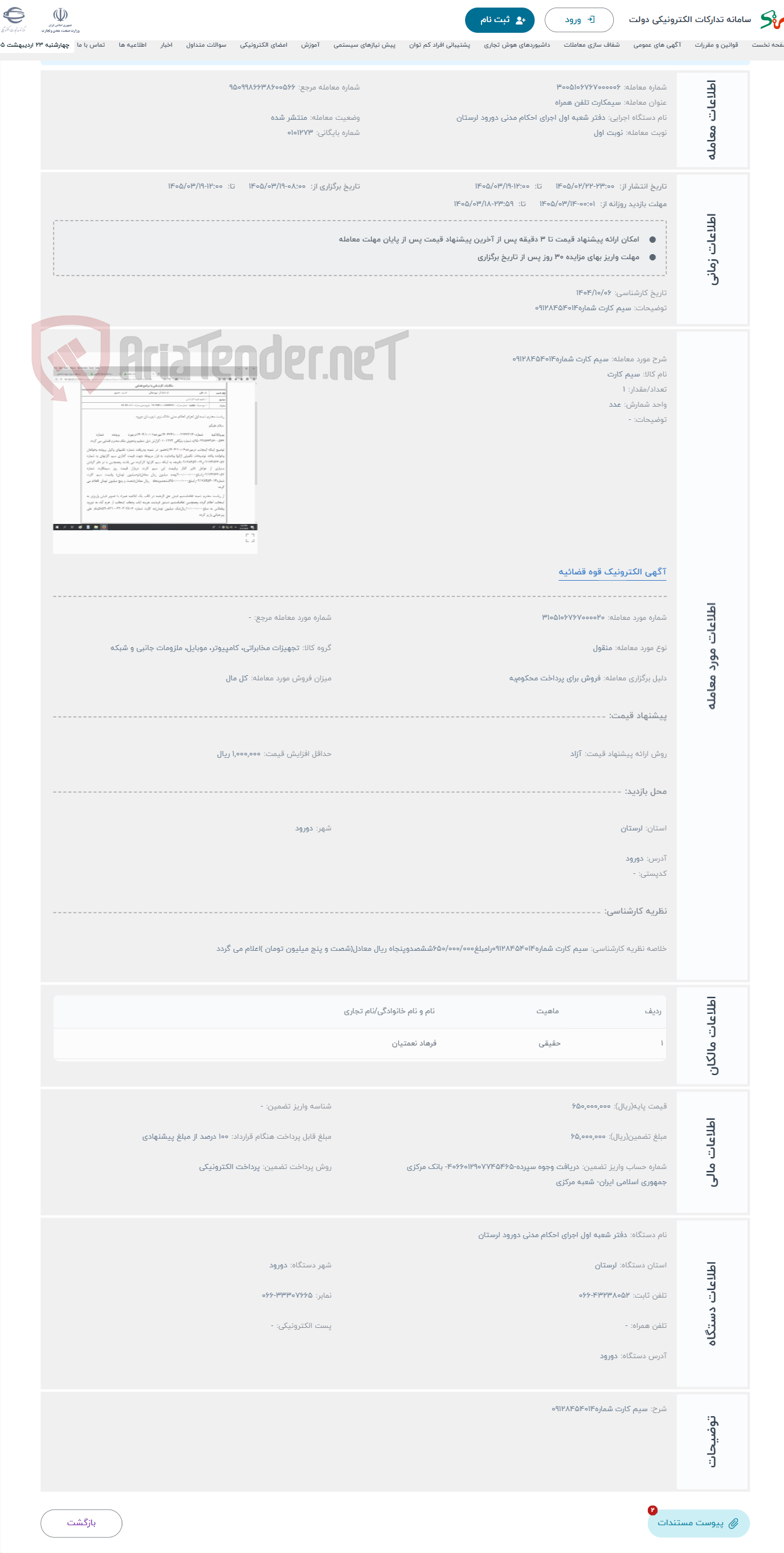 تصویر کوچک آگهی حراج سیم کارت شماره09128454014