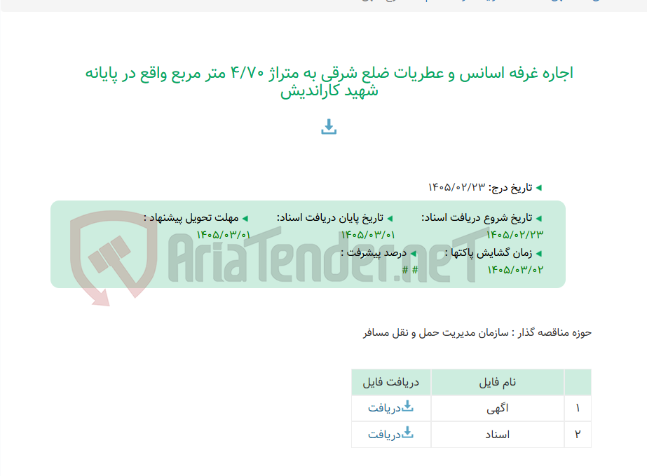 تصویر کوچک آگهی اجاره غرفه اسانس و عطریات ضلع شرقی به متراژ 4/70 متر مربع واقع در پایانه شهید کاراندیش