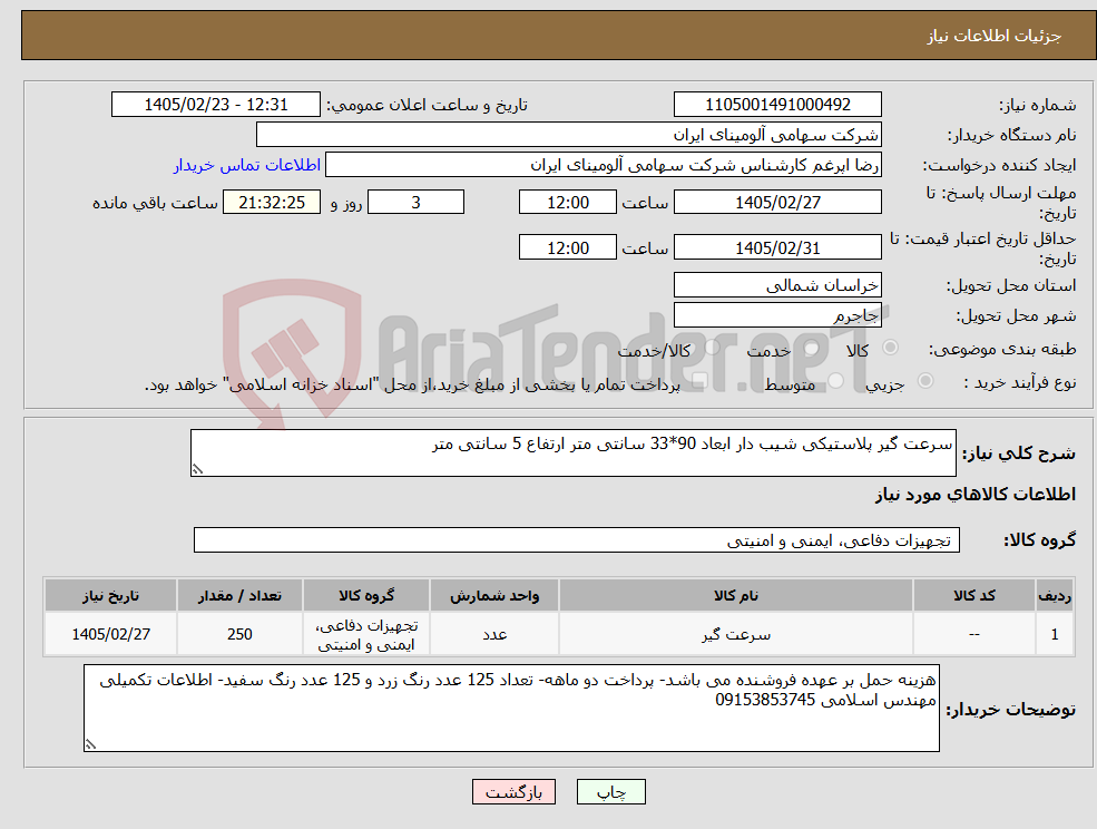 تصویر کوچک آگهی نیاز کالا-سرعت گیر پلاستیکی شیب دار ابعاد 90*33 سانتی متر ارتفاع 5 سانتی متر