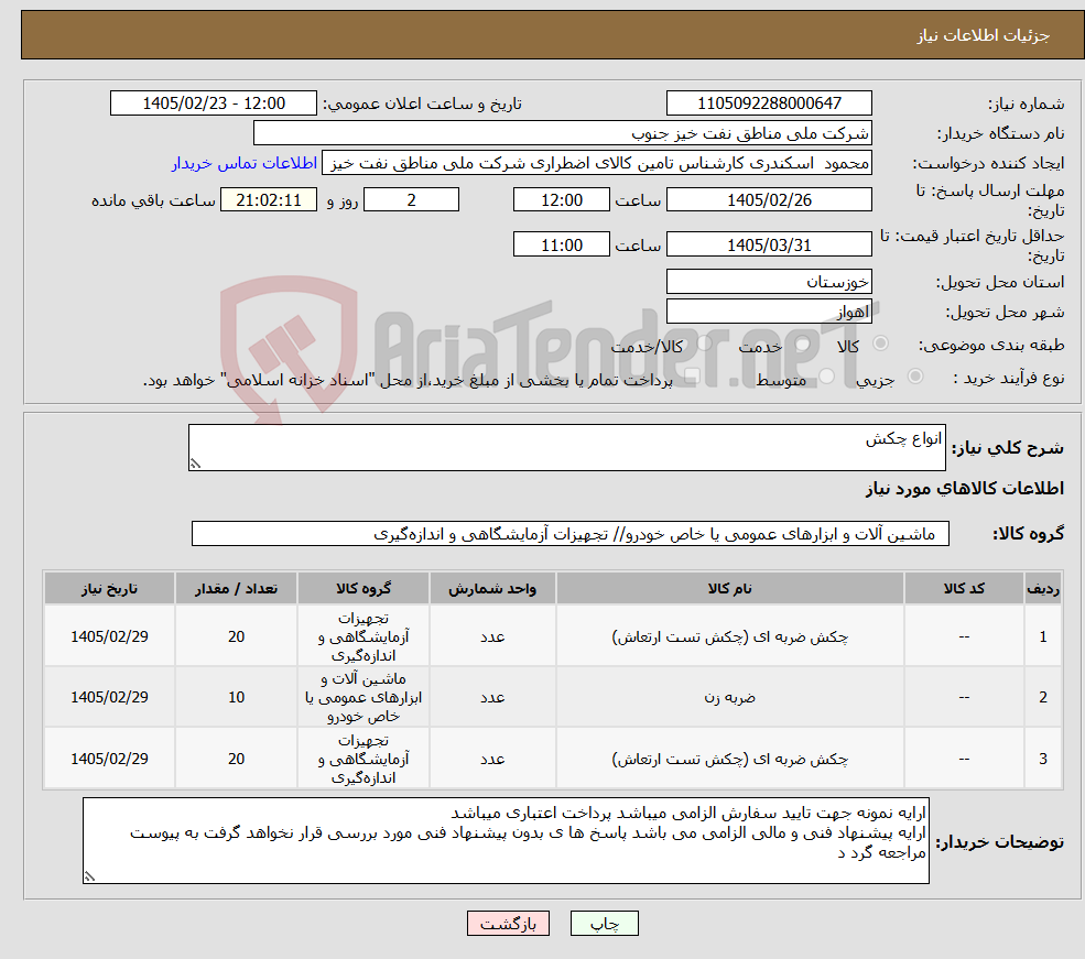تصویر کوچک آگهی نیاز کالا-انواع چکش