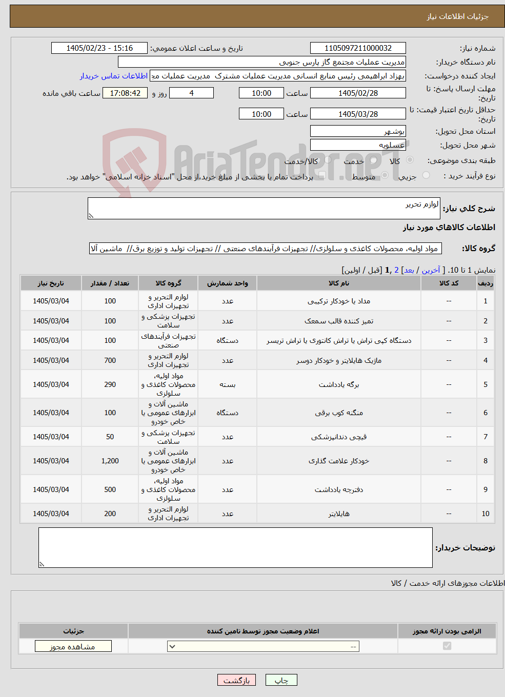 تصویر کوچک آگهی نیاز کالا-لوازم تحریر