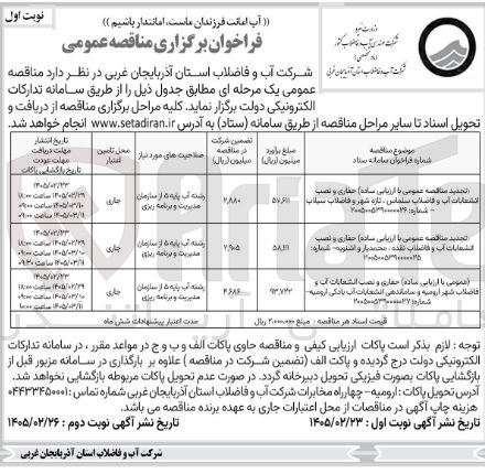 تصویر کوچک آگهی حفاری و نصب انشعابات آب و فاضلاب 