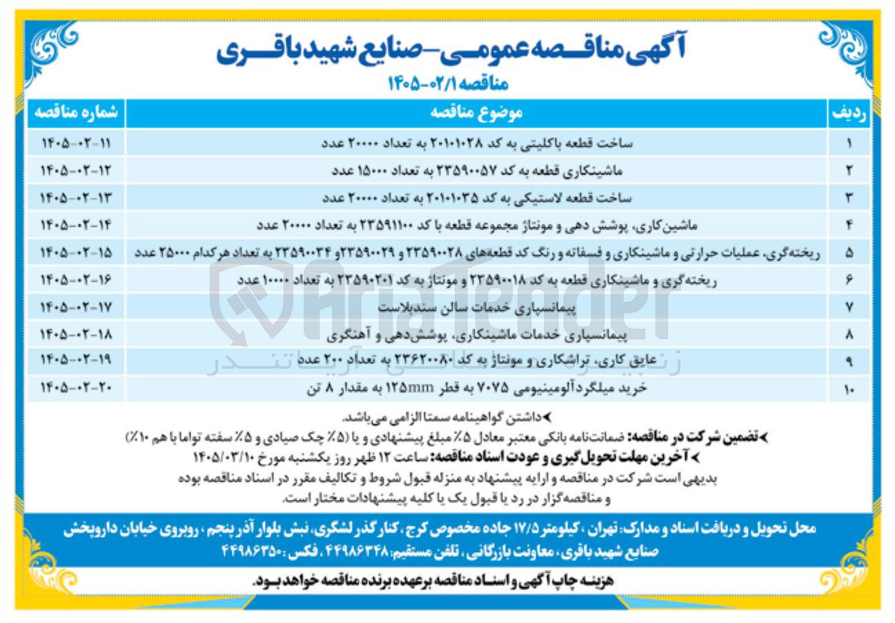 تصویر کوچک آگهی ساخت قطعه لاستیکی به کد ۲۰۱۰۱۰۳۵ به تعداد ۲۰۰۰۰ عدد