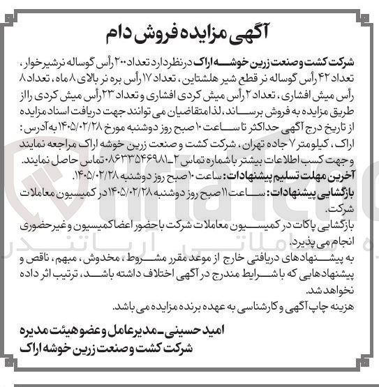 تصویر کوچک آگهی فروش دام