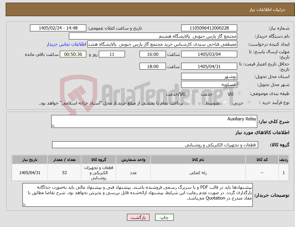 تصویر کوچک آگهی نیاز کالا-Auxiliary Relay