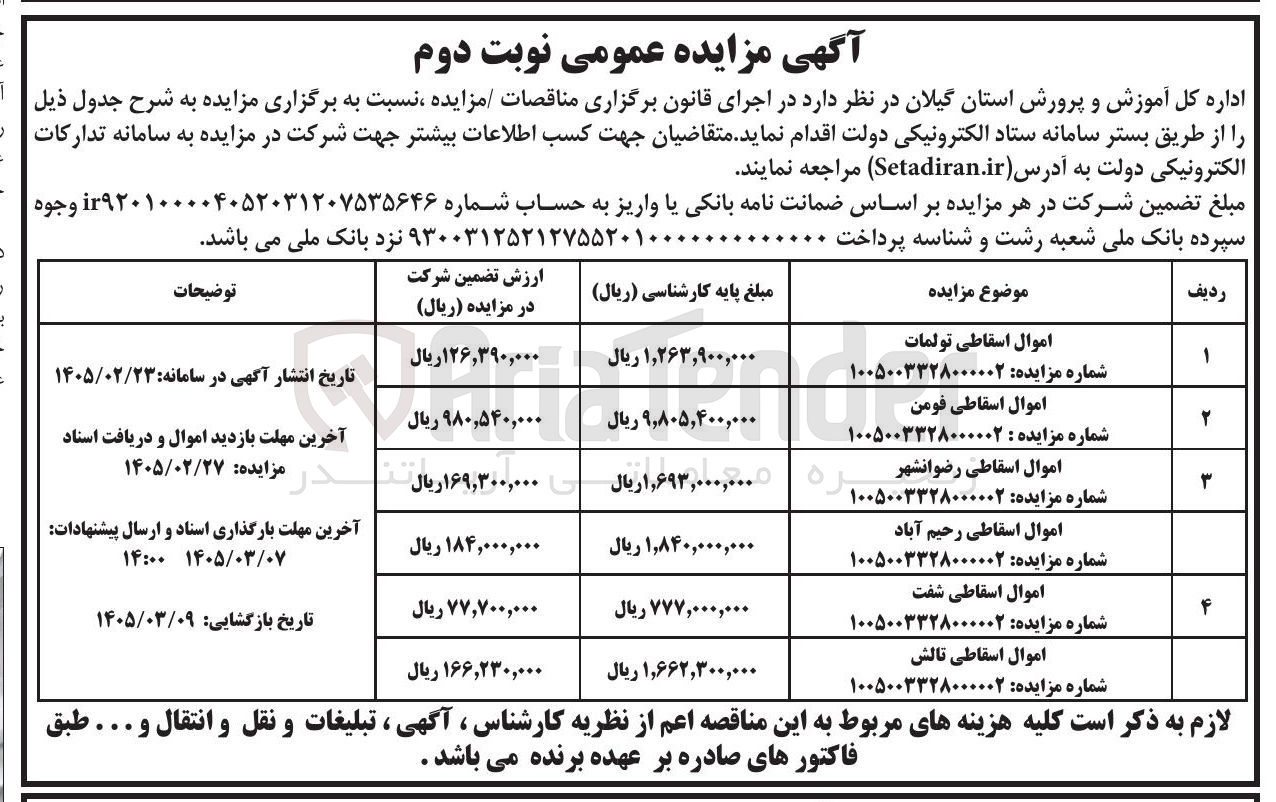 تصویر کوچک آگهی فروش اموال اسقاطی