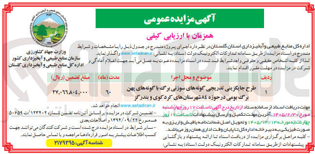 تصویر کوچک آگهی طرح جایگزینی تدریجی گونه های سوزنی برگ با گونه های پهن برگ بومی