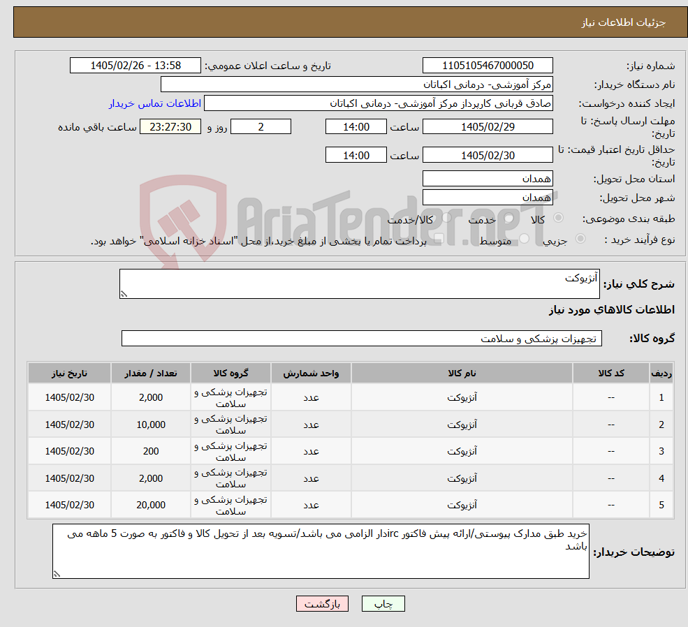 تصویر کوچک آگهی نیاز کالا-آنژیوکت