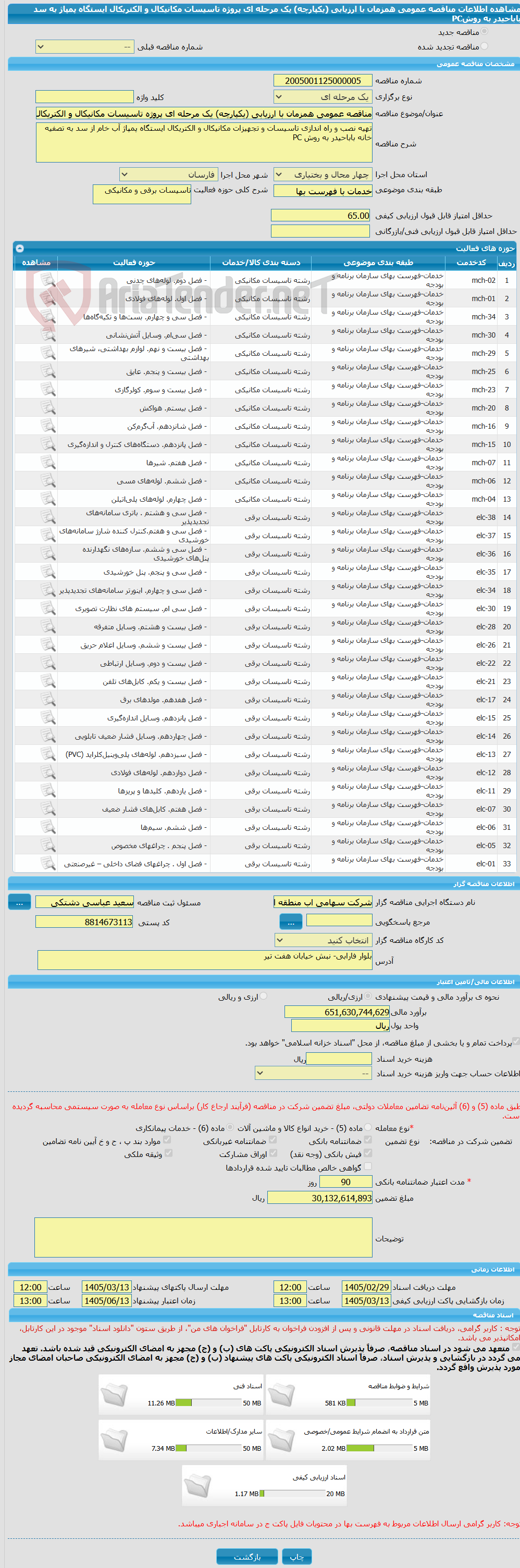 تصویر کوچک آگهی مناقصه عمومی همزمان با ارزیابی (یکپارچه) یک مرحله ای پروژه تاسیسات مکانیکال و الکتریکال ایستگاه پمپاژ به سد باباحیدر به روشPC