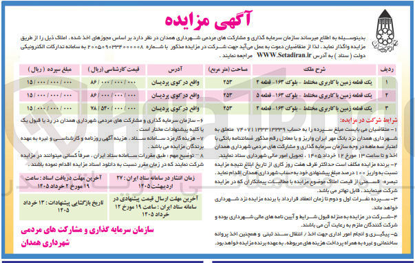 تصویر کوچک آگهی فروش سه قطعه زمین با کاربری مختلط