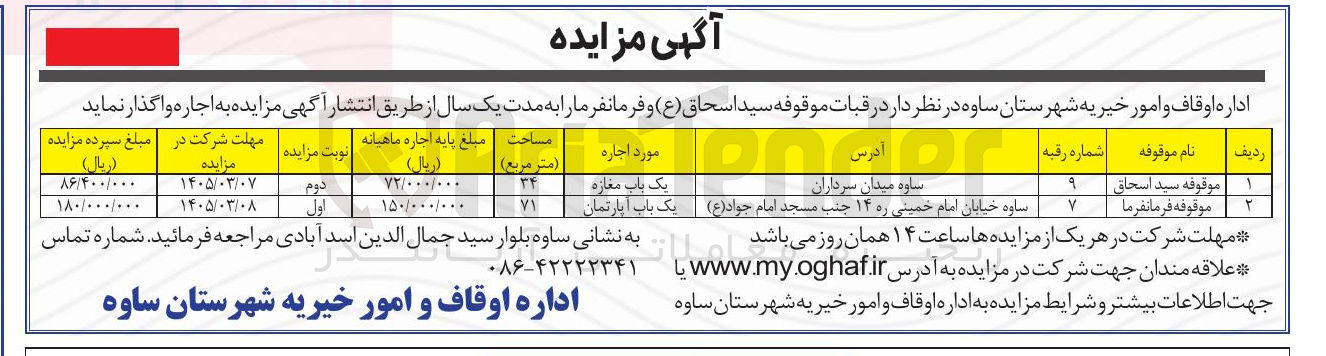 تصویر کوچک آگهی اجاره رقبات
