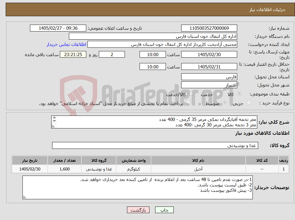 تصویر کوچک آگهی نیاز کالا-مغر تخمه آفتابگردان نمکی مزمز 35 گرمی - 400 عدد مغز 3 تخمه نمکی مزمز 30 گرمی -400 عدد مغز بادام زمینی مزمز( نمکی - سرکه ای ) 35 گرمی - 800 عدد
