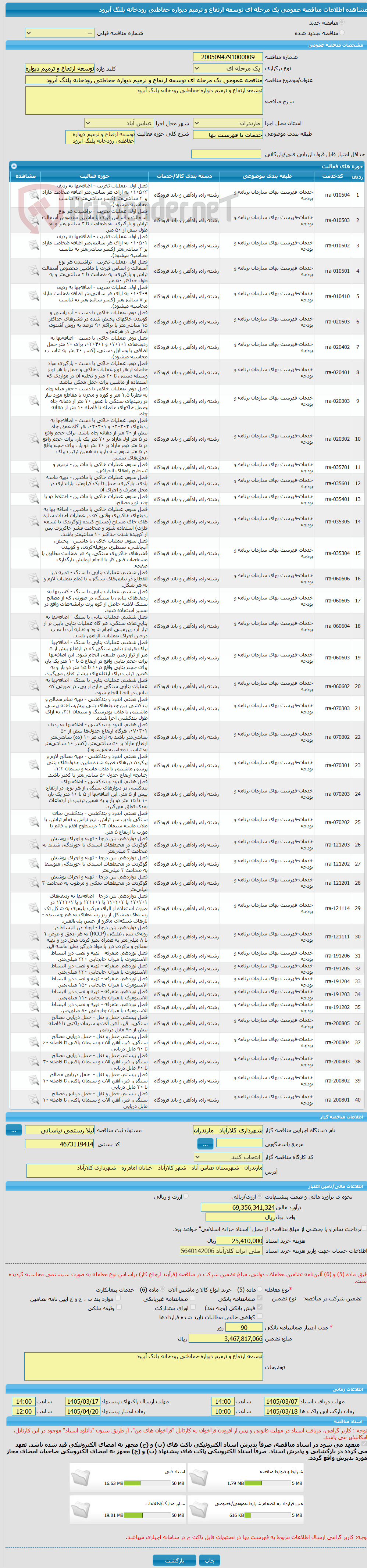 تصویر کوچک آگهی مناقصه عمومی یک مرحله ای توسعه ارتفاع و ترمیم دیواره حفاظتی رودخانه پلنگ آبرود