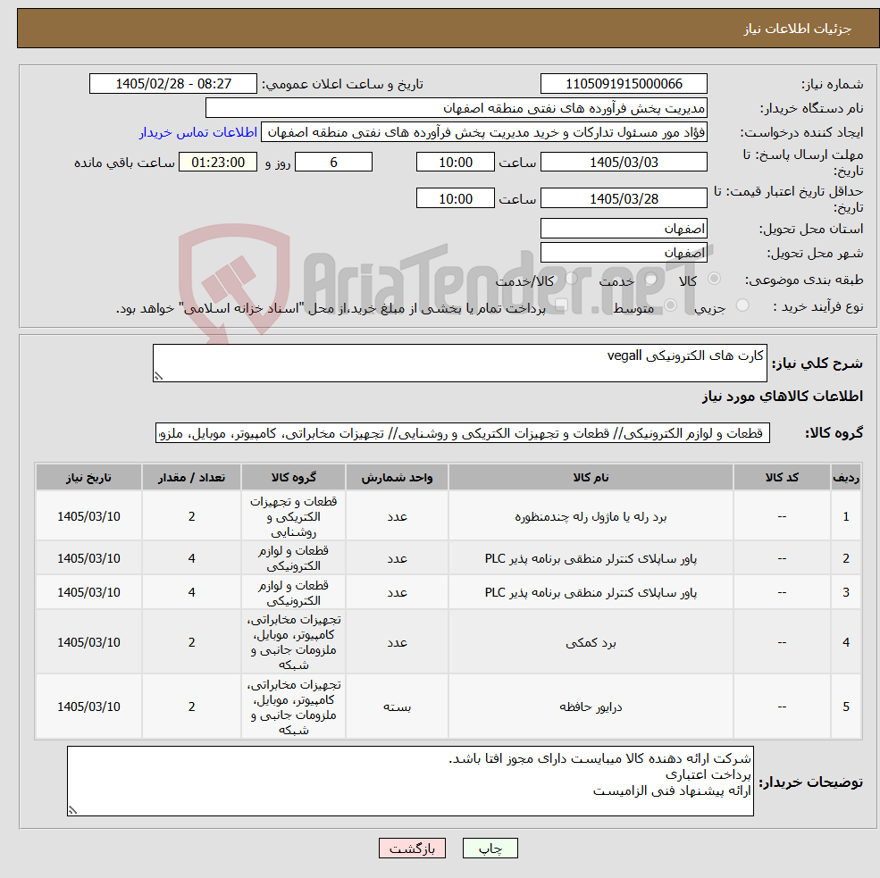 تصویر کوچک آگهی نیاز کالا-کارت های الکترونیکی vegall