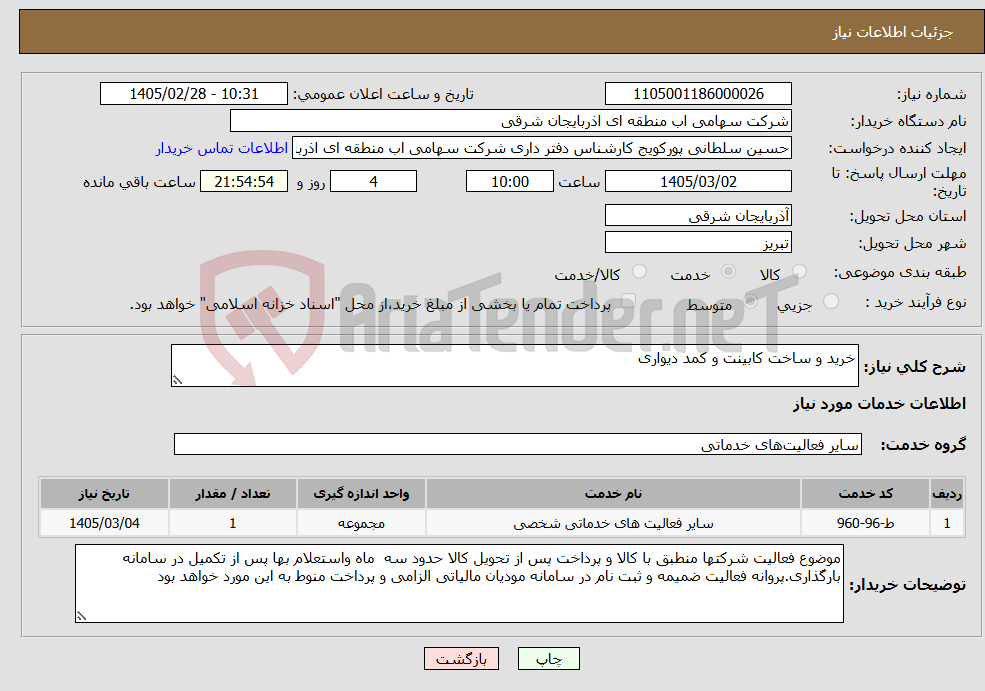 تصویر کوچک آگهی نیاز خدمات-خرید و ساخت کابینت و کمد دیواری