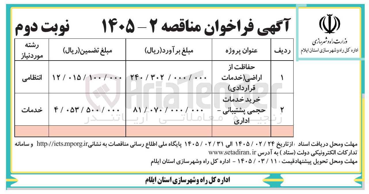 تصویر کوچک آگهی خرید خدمات حجمی پشتیبانی - اداری