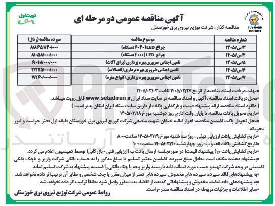 تصویر کوچک آگهی خرید چراغ LED (4000 دستگاه)