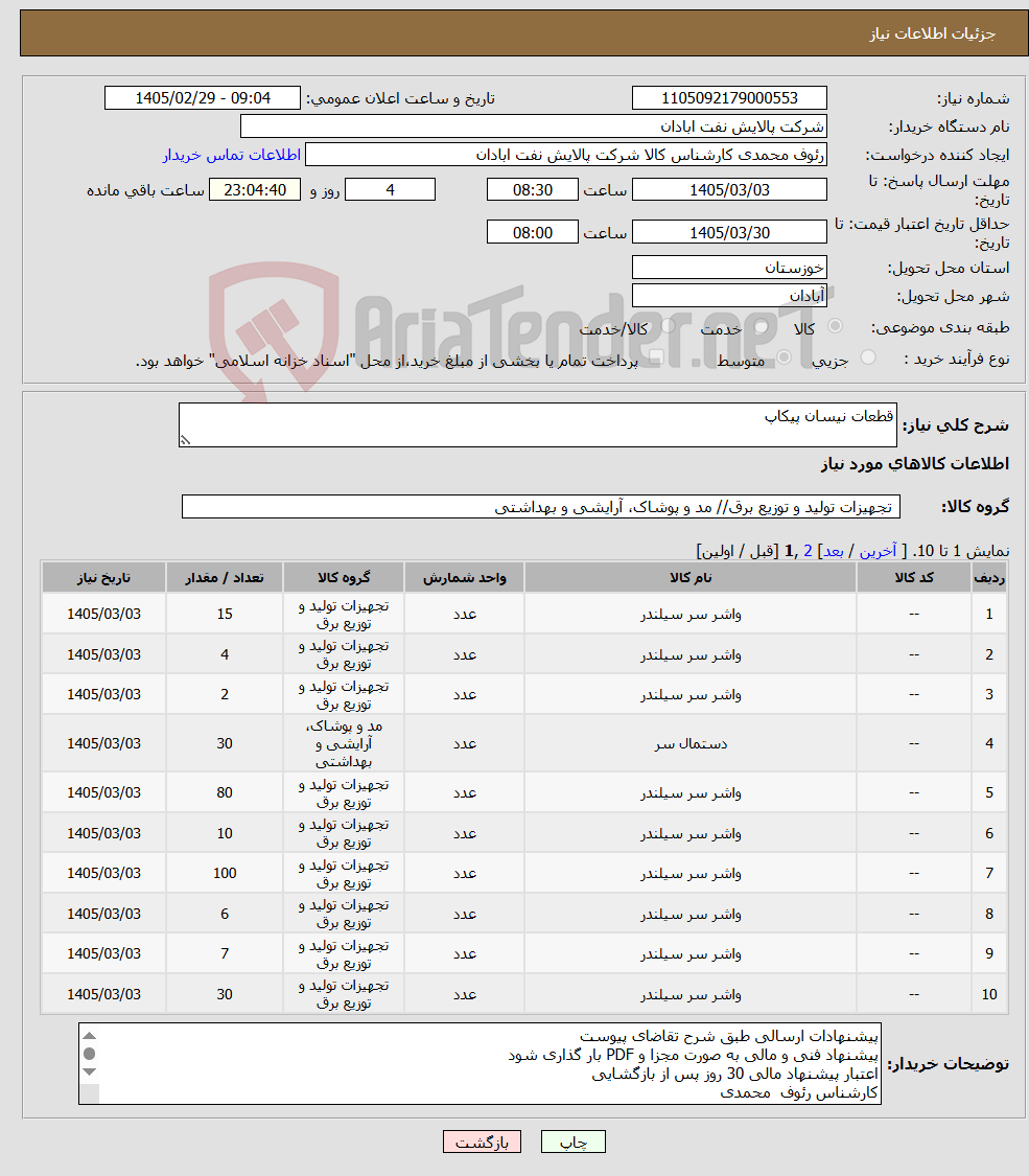 تصویر کوچک آگهی نیاز کالا-قطعات نیسان پیکاپ