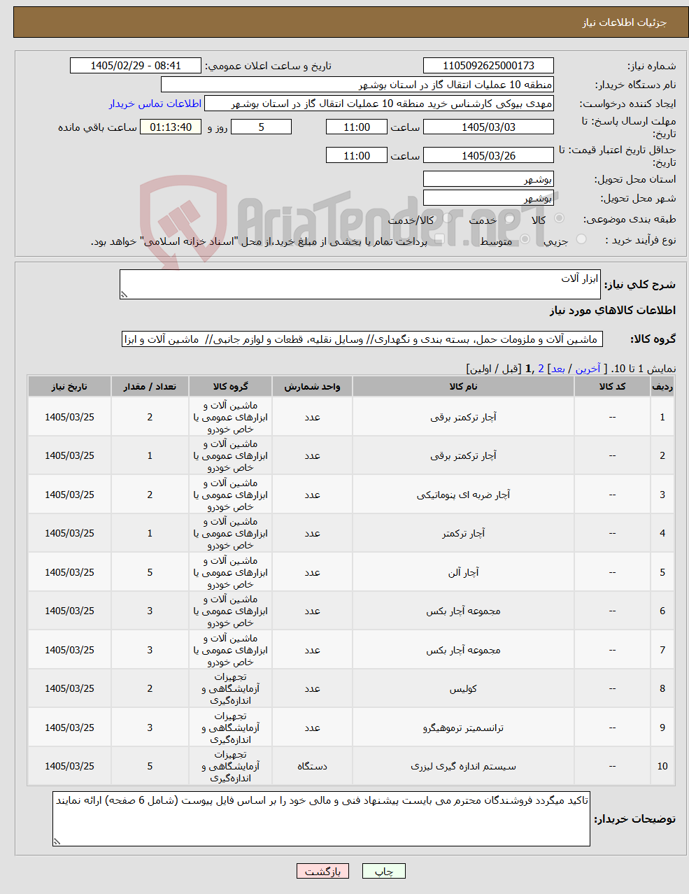 تصویر کوچک آگهی نیاز کالا-ابزار آلات