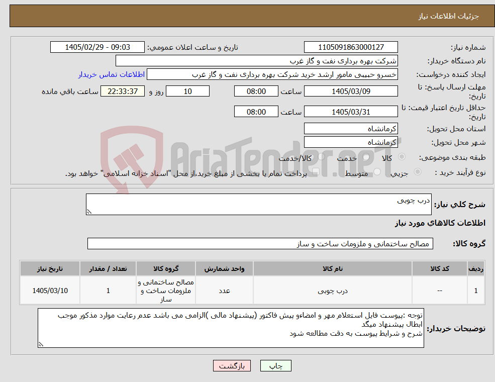 تصویر کوچک آگهی نیاز کالا-درب چوبی