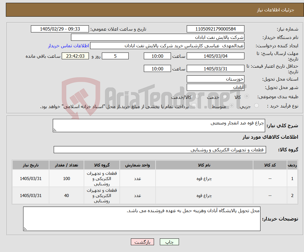 تصویر کوچک آگهی نیاز کالا-چراغ قوه ضد انفجار وصنعتی