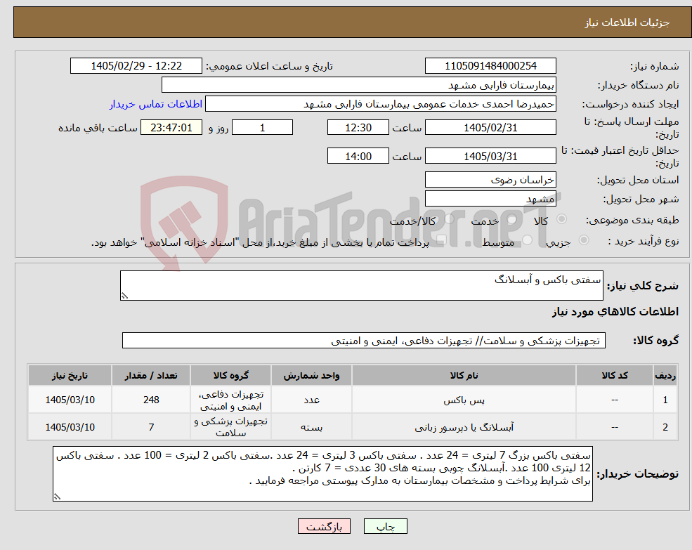 تصویر کوچک آگهی نیاز کالا-سفتی باکس و آبسلانگ 