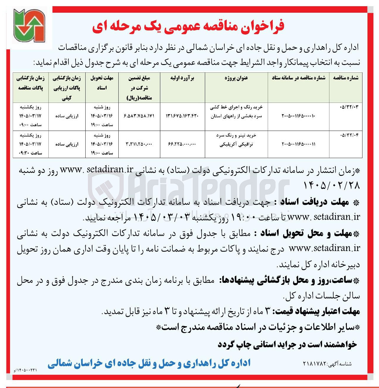 تصویر کوچک آگهی خرید تینر و رنگ سرد ترافیکی آکریلیکی