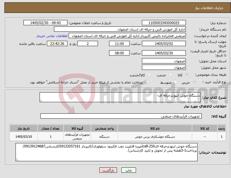 تصویر کوچک آگهی نیاز کالا-دستگاه جوش اینورترحرفه ای-