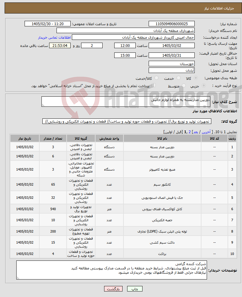 تصویر کوچک آگهی نیاز کالا-دوربین مداربسته به همراه لوازم جانبی