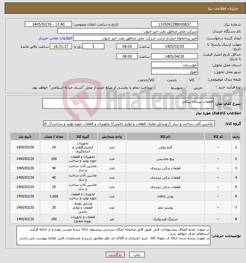 تصویر کوچک آگهی نیاز کالا-قطعات نیسان پیکاپ