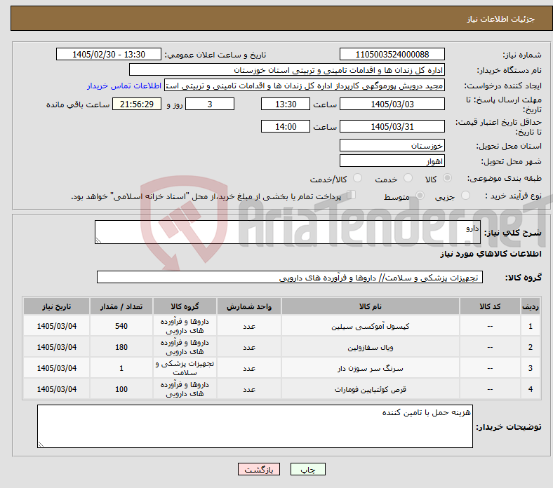 تصویر کوچک آگهی نیاز کالا-دارو 